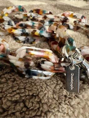 Coachtopia Silver-Tone Chain Charm with Logo Tag